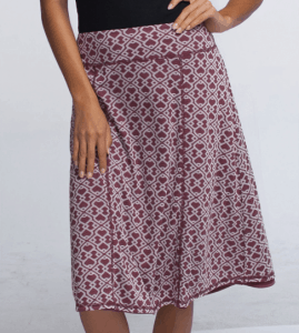 Bamboo Burnout Reversible Skirt - Merlot