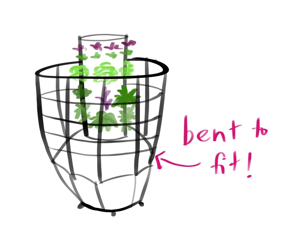 Support cage on Tower Garden Home
