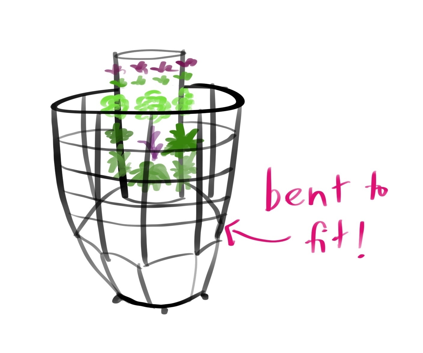 Support cage on Tower Garden Home